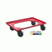 Chariot pour bac euronorm roues pivotantes caoutchouc cadre abs_0