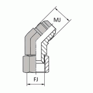 Coudes - 45° mâle JIC - X femelle tournant JIC - 3/4' , 17.33 , 3/4' , 19.05