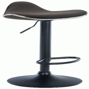 Décoshop26 - Tabouret de bar x1 assise ergonomique en tissu gris foncé pied en trompette en métal noir 10_0005391 - gris métal 3000252623009