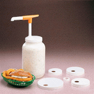 Distributeur de sauce 5 couvercles 28cm plastique blanc