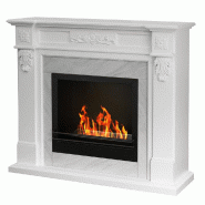 Divina Fire Cheminée au bioéthanol biocaminée au sol TRUMAN Blanc effet marbre L121 x P38 x H108 - blanc 8056157804154