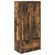 Helloshop26 - Armoire de rangement moderne polyvalente 55,5 x 34 x 119,5 cm en bois d'ingénierie chêne fumé 02_0051712 - Bois massif 3000237052237