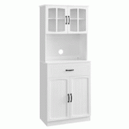 Helloshop26 - Buffet haut cuisine 41,5 x 73 x 179,8 cm meuble de rangement garde-manger vaisselier avec portes en verre et étagères 12_0004537 - 300 Helloshop26 - Buffet haut cuisine 41,5 x 73 x 179,8 cm meuble de rangement garde-manger vaisselier avec portes en verre et étagères 12_0004537 - 300