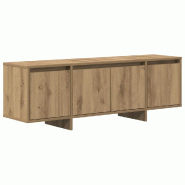 Helloshop26 - Meuble TV épuré en bois d'ingénierie 120 x 30 x 40 cm grand espace de rangement contemporain en bois chêne artisanal 02_0050941 - Bo