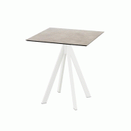 Infinity table de bistrot avec piètement blanc + plateau HPL Moonstone 70x70 cm