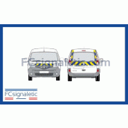 Kit sérigraphie balisage prédécoupé avant/arrière standard jaune/bleu classe B pour petits utilitaires Kit sérigraphie balisage prédécoupé avant/arrière standard jaune/bleu classe B pour petits utilitaires
