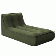 Oviala Business Méridienne pour canapé modulable en velours 165 x 80 x 70 cm vert - vert polyester 115128