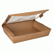 Papstar Boîtes traiteur 40, carton avec fenêtre en PLA pure rectangulaire 1500 ml 4,5 cm x 21 cm x 16 cm marron 100% Fair - marron multi-matériau 8