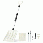 Pelle à neige large nettoyage extérieur 116,5 x 26 x 9,5 cm usage polyvalent ergonomique design blanc 20_0018618 - blanc aluminium 3000232509750