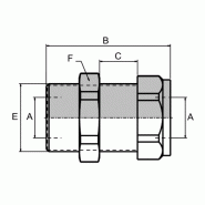 Raccord femelle weo plug-in - mâle métrique cloison - COUPLEUR FWPI10 / MI20X150 CL