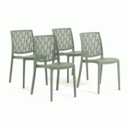 RATTATAN Set 4 Chaises en polypropylène avec fibre de verre empilables pour extérieur et jardin, bar et restaurant, cuisine design moderne - AYDA - RATTATAN Set 4 Chaises en polypropylène avec fibre de verre empilables pour extérieur et jardin, bar et restaurant, cuisine design moderne - AYDA -