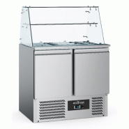 Saladette réfrigérée vitrée avec étagère 2 portes - P7950.5105