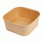 Saladier carré carton kraft 1230 ml 16,7x16,7x6,6cm naturel - par 300
