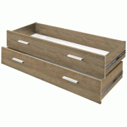 Tiroirs chêne authentique - par 2 - 120x45x7cm - robustes et modulables