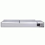 Vaiotec EASYLINE Réfrigérateur 380 avec couvercle en inox, 5 x GN 1/3 + 1 x GN1/2, L:1500 - inox 11733