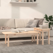VidaXL Ensemble de tables basses 2 pcs Bois massif de pin Modèle Balcon Vent Marin Prime - Bois massif 822362