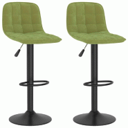 VidaXL Tabourets de bar lot de 2 vert clair velours Modèle Aero - 333993