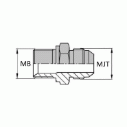 Adaptateur droit mâle BSP pour bague BS x mâle JIS - 3/4' , 26.44 , 3/4' , 26.44