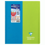 Clairefontaine Lot de 20 Cahier Kover Book Twin A4+, 160p./80 feuilles 90 g/m² rel. Intégrale, couv. Transparente, Séyès/quadrillé 5x5 - 3037923964901