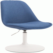 CLP Chaise de salle à manger Maverick tissu avec pied trompette Bleu/Blanc - bleu textile 152616310