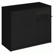 Comptoir Vertigo H T01noir spl.Droit L120cm 2tabl.Couliss. 4tab.Amovib. - noir