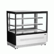 Comptoirs réfrigérés à dessert noir haute 4 faces vitrée droite lar... - PLPD1200F/BLACK