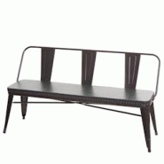 Décoshop26 - Banc 3 places banc de salle à manger cuir artificiel Chesterfield noir-gris 04_0000514 - gris 3000030832692