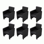 Décoshop26 - Lot de 6 chaises de salle à manger cuisine design moderne confortable en synthétique noir CDS022678 - noir 3000029691538 Décoshop26 - Lot de 6 chaises de salle à manger cuisine design moderne confortable en synthétique noir CDS022678 - noir 3000029691538