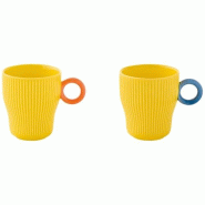 EASY LIFE Set 2 tasses à café 9 cl Jaune - Twist & Match - jaune porcelaine 035-1247016
