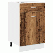 Helloshop26 - Armoire à tiroirs de cuisine pratique espace de rangement 50 x 46 x 81 cm en bois ancien 02_0050740 - Bois massif 3000236541213