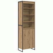 Helloshop26 - Lot de 2 armoires hautes rectangulaires modernes rangement salon 60 x 36 x 200 cm en bois d'ingénierie chêne artisan 02_0056102 - Bois