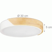 LAMPE DE PLAFOND LED PLAFONNIER ROND APPLIQUE 18 W LUMINAIRE30 CM BOIS MÉTAL BLANC 13_0001414 LAMPE DE PLAFOND LED PLAFONNIER ROND APPLIQUE 18 W LUMINAIRE30 CM BOIS MÉTAL BLANC 13_0001414