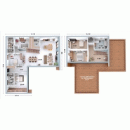 Maison à ossature en bois à étages noov 6 / surface habitable 187 m² / surface brute 247 m² / 6 pièces / toit plat_1