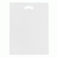 Sac plastique blanc à poignées découpées 30x4x40cm - par 100
