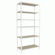 SimonRack Étagère Rangement 2500x800x400 mm, 6 niveaux, plateaux en bois, charge 150 kg par niveau, Blanc - Maderclick - métal 8435104975237