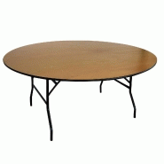 Table pliante ronde en bois 10 places 170cm