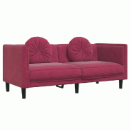 VidaXL Canapé avec coussins 2 places rouge bordeaux velours Modèle Mermonel - 372636