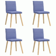VidaXL Chaises à manger lot de 4 bleu jean tissu Modèle Fado - 3315365