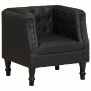 VidaXL Fauteuil Noir Cuir véritable Modèle Zorviane - 286590