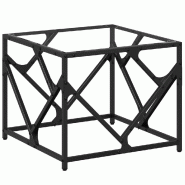 VidaXL Table basse avec dessus en verre transparent 50x50x41 cm acier Modèle Imperial Moderne - 845992
