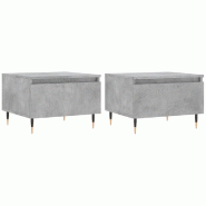VidaXL Tables basses 2 pcs gris béton 50x46x35 cm bois d'ingénierie Modèle Nova Scandinave - 830853