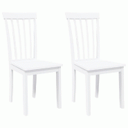 Chaises à manger 2 pcs blanc bois massif caoutchouc Modèle Vega Executive Design - 4102393