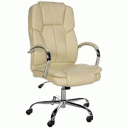 CLP Fauteuil de bureau XXL Xanthos en Similicuir avec une capacité de charge de 210 kg Crème - beige polyester 19616804 CLP Fauteuil de bureau XXL Xanthos en Similicuir avec une capacité de charge de 210 kg Crème - beige polyester 19616804