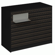 Comptoir Vertigo H T04 nat. Spl.Gauche L120cm 2tabl.Couliss.4tab.Amovib-noir
