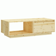 Décoshop26 - Table basse de salon avec espace de rangement design simple 110 x 50 x 33,5 cm bois de sapin massif DEC036982 - Bois massif 3000263032456