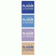 Etiquette cadeau adhésive Mosaique bleue 35x35mm coloris assortis - par 500