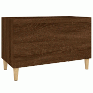 Helloshop26 - Armoire à disques moderne rangement 74,5 x 38 x 48 cm en bois d'ingénierie chêne marron 02_0049206 - marron Bois massif 3000235712355