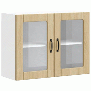 Helloshop26 - Armoire murale de cuisine design pratique 80 x 31 x 60 cm en bois d'ingénierie chêne sonoma 02_0050195 - verre 3000236229791