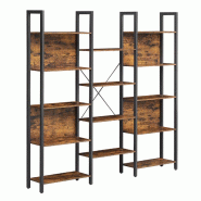 Helloshop26 - Bibliothèque étagère de rangement avec 14 compartiments cadre en métal pour salon bureau style industriel 158 x 24 x 12_0004256 - 30