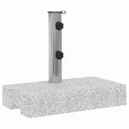 Helloshop26 - Socle de parasol rectangulaire 45 x 25 x 38,5 cm stable élégant en granite gris 02_0045884 - gris 3000233938610